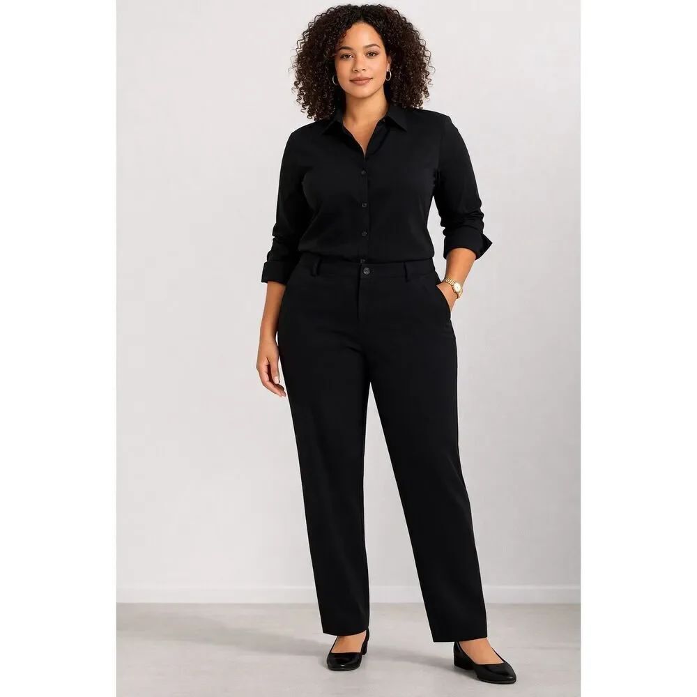 Lauren Ralph Lauren Black Dress Pants Women 18W Stretch Career